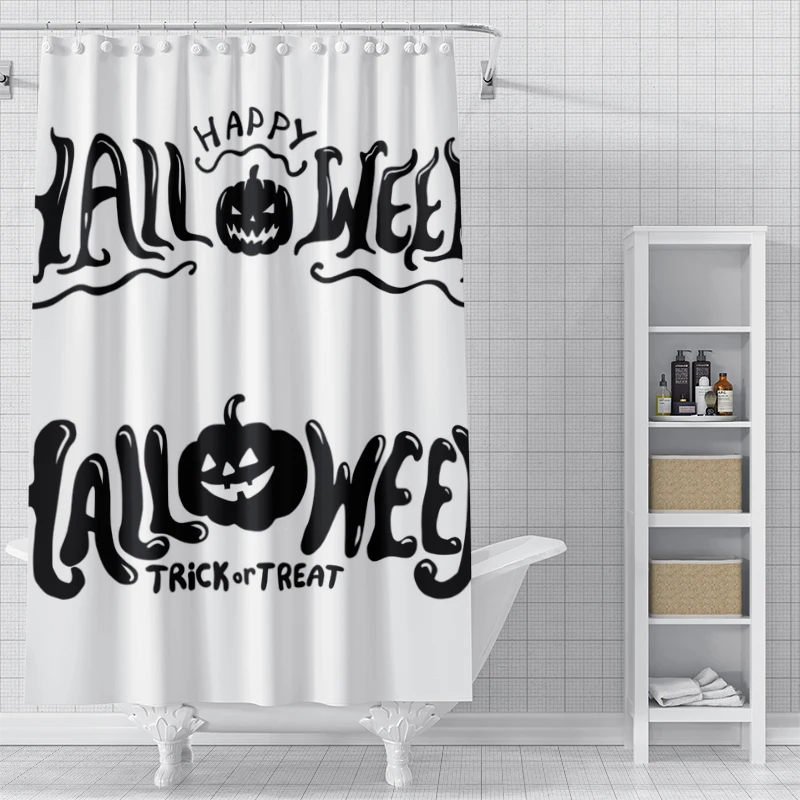 Home decoration shower curtains bathroom waterproof curtain fabric Modern Nordic Living Room happy Halloween Autumn Pumpkin