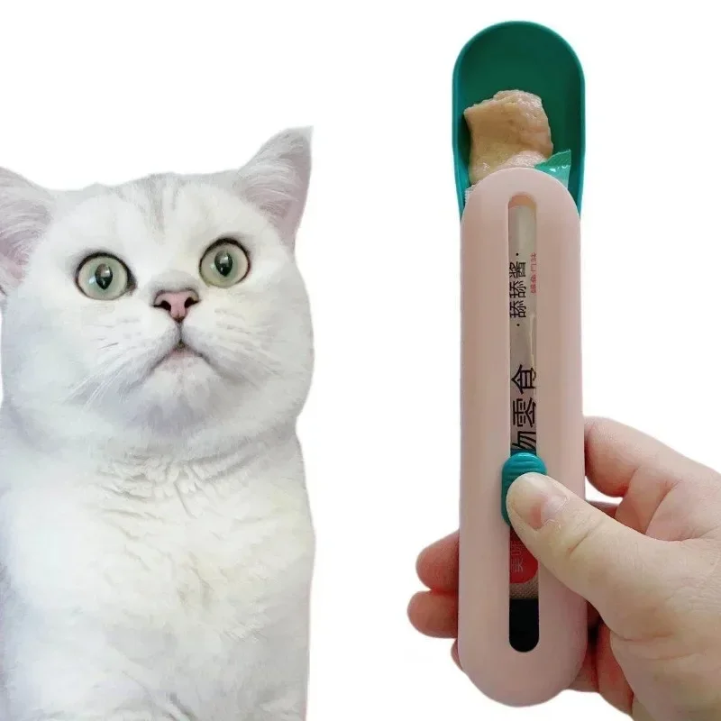 Pet Feeding Spoon Cat Strip Squeezer Puppy Kitty Liquid Food Feeder Multi Use Mini Pet Can Opener Eating Supplies Puppy Cats New