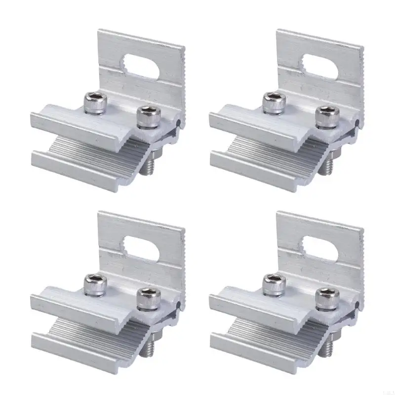 

U4LA 4pcs Photovoltaic Mounting Brackets Aluminum & Corrosion Resistant Solar Panel Clamps set for Secure Solar Panel setups