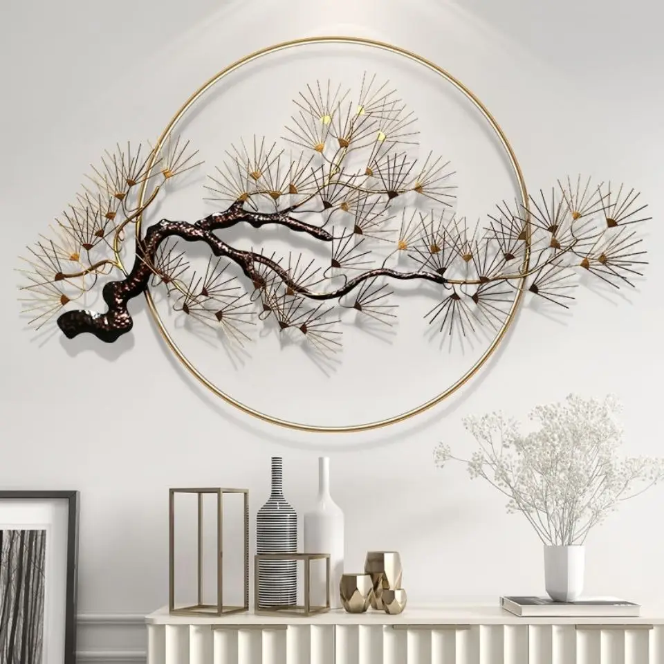 mc-140X88cm French Three-dimensional Wall Decoration Flower Living Room Sofa Background Wall Iron Light Luxury Wall Hanging^