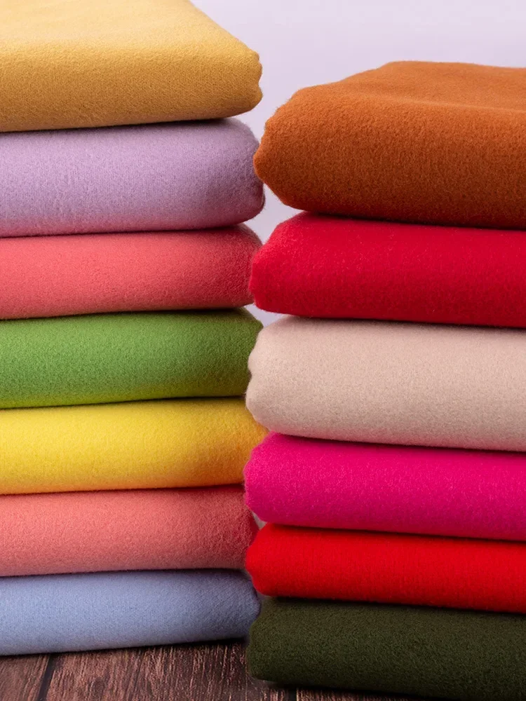 150cmx50cm Autumn/Winter Solid Color Thick Double-sided Brushed Wool Fabric - Ideal for DIY Sewing of Coats, Soft and Luxurious