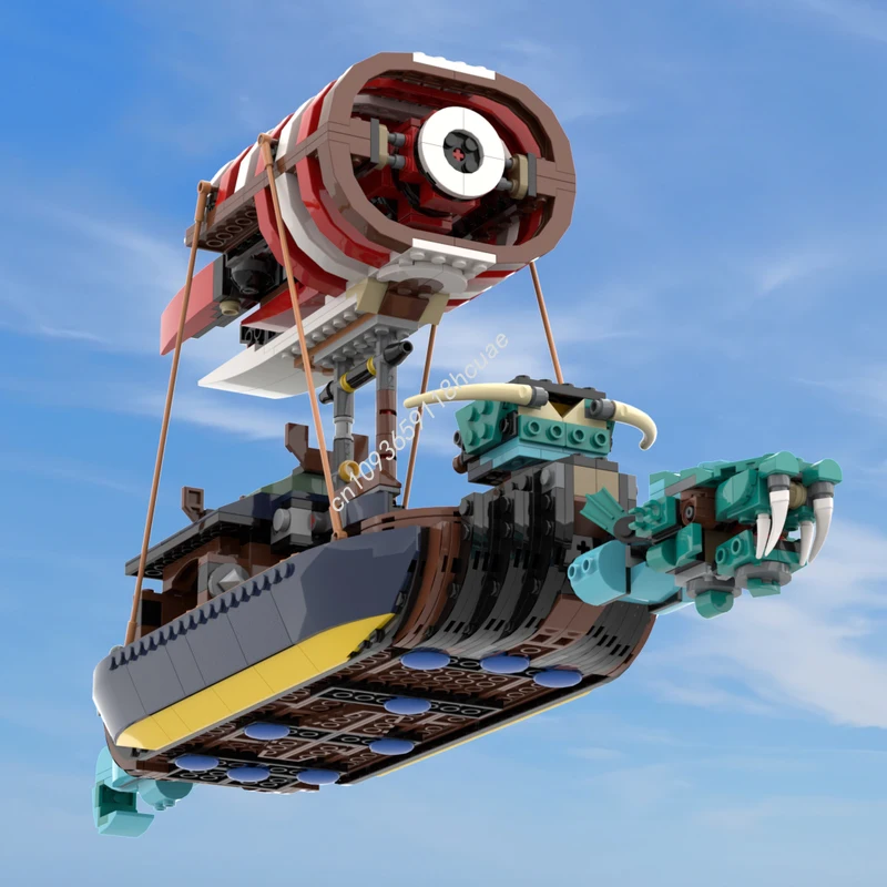 

888pcs MOC Dragon Hunter Air Viking Long Boat nan Model Building blocks creative DIY Kids Architecture idea Toys Christmas gifts