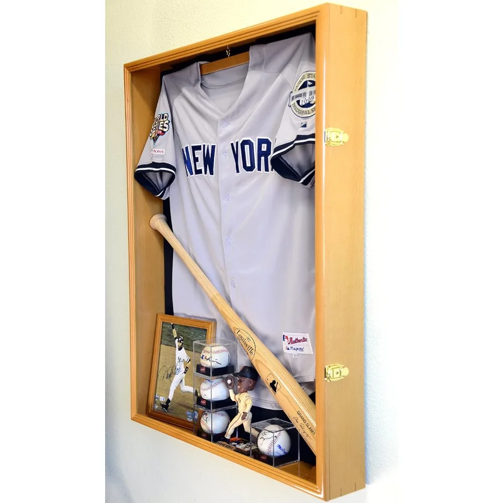Extra Deep Jacket, Uniform, Jersey Shadow Box Display Case Cabinet w/98% UV Protection, Customized - view 3