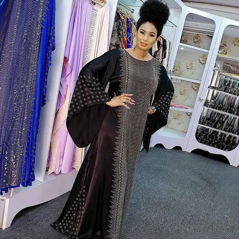 

Женский халат Silk Heavy Embellied rican, трансграничный халат с большим воланцем, источник из настоящего шелка с горячей фиксацией, стразы, вечерний...