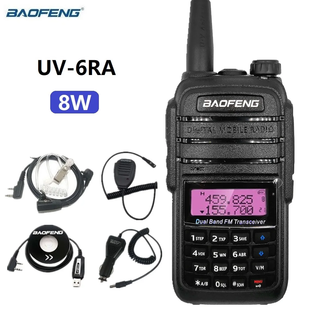 

2022 New Baofeng UV-6RA Walkie Talkie 8W High Power Ham Radio Station VHF UHF Scanner Radio Amateur for Hunting Truckers uv 6ra