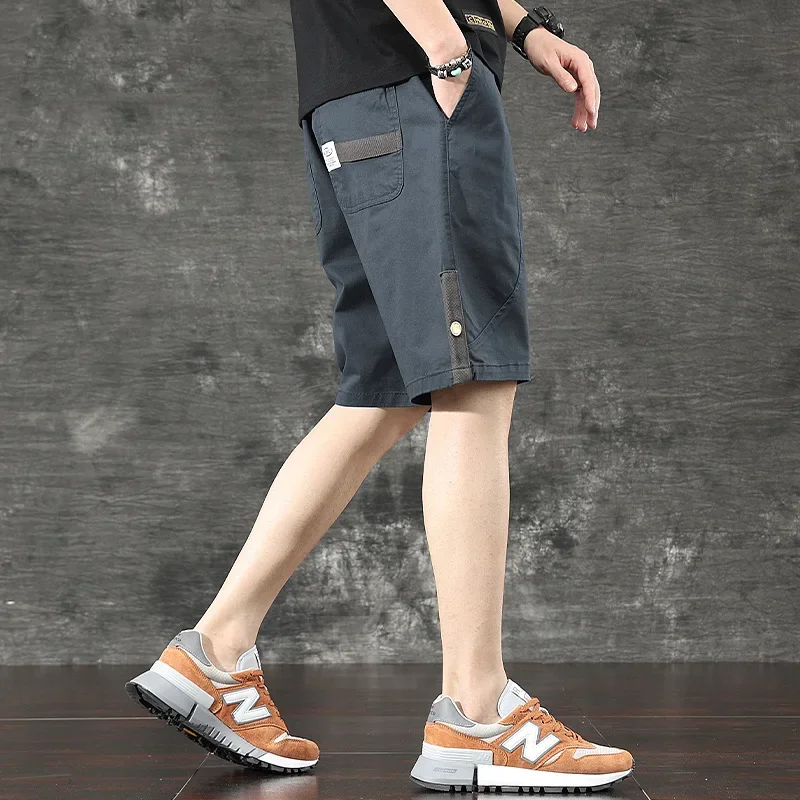 Pantalones de cinco cuartos deportivos de viento funcionales con múltiples bolsillos, tendencia de tubo recto holgado de verano, estilo Cargo Retro japonés