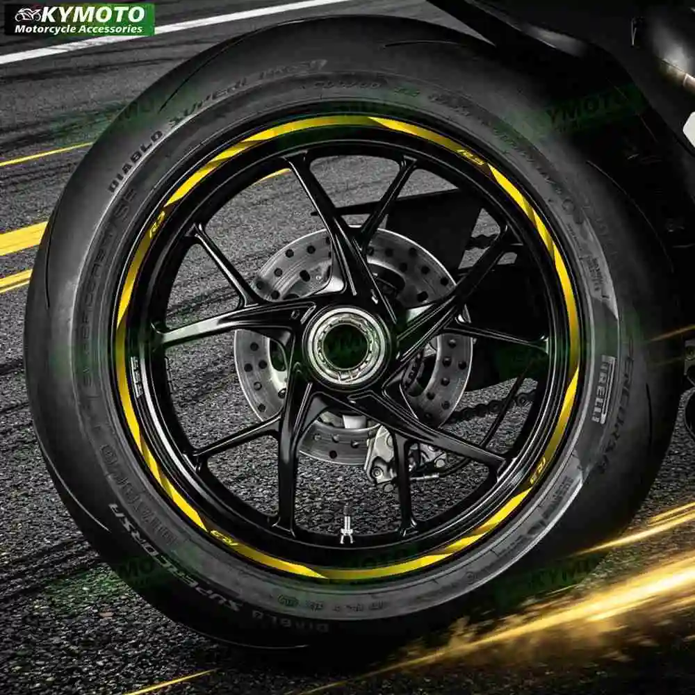 Reflective motorcycle wheel decals for YZF R3 R 3 17-inch front and rear wheel fairings and rims waterproof decal decoration