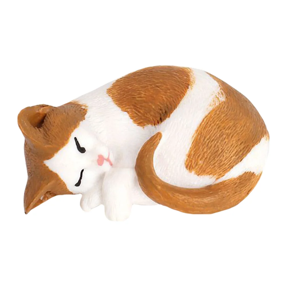 Miniature Cat for Dollhouse Ornaments Home Decoration Number Baby Orange Figurine