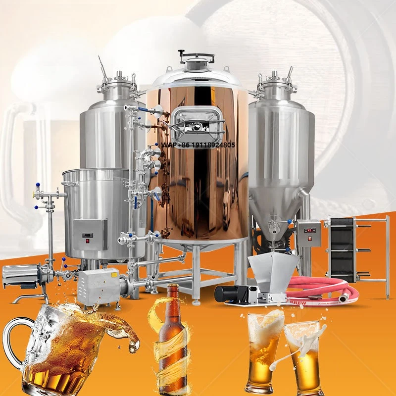Equipo de Cervecería Mini de 200l 250l 500l, Sistema Automático Completo para Elaboración de Cerveza, Sistema de Fermentación de Cerveza