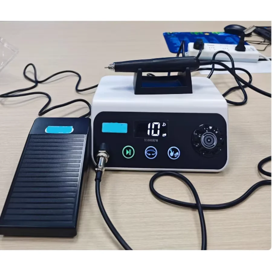 Hochwertiger Mikromotor-Polierer für Dentallabore – 60.000 U/min, bürstenloser Sensormotor, Schleifen, Polieren, Handstück