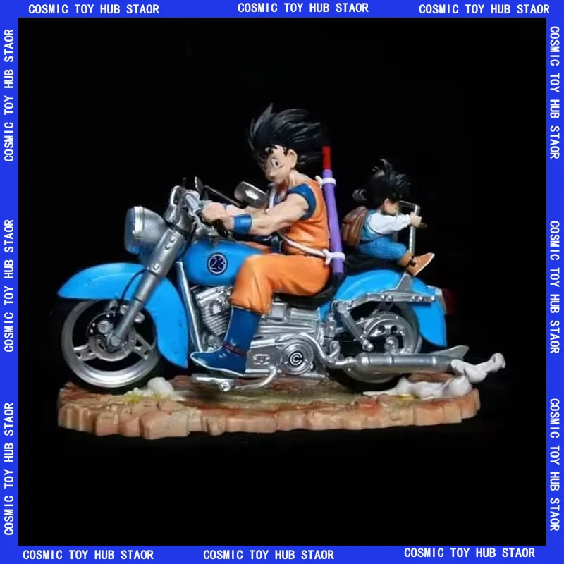 

16cm Gk Motorcycle Father Son Trendy Brand Wukong Wufan Anime Handmade Collection Model Doll Car Decoration Gift For Boyfriend