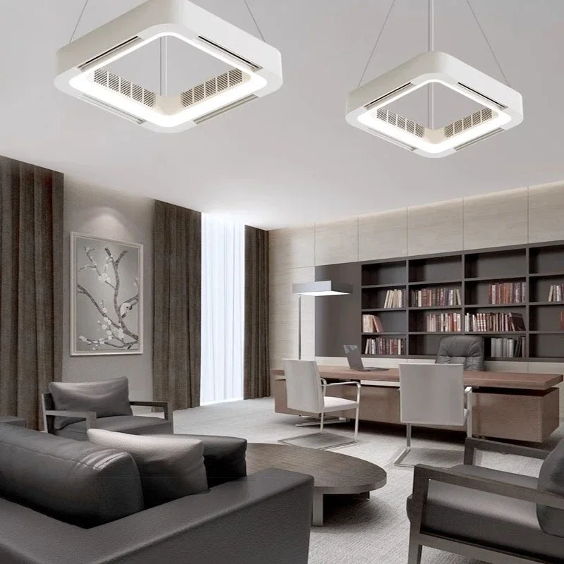 家電ブレードレスファンランプシンプルな目に見えないサイレント寝室レストラン天井ファンエアコン電動ファン統合