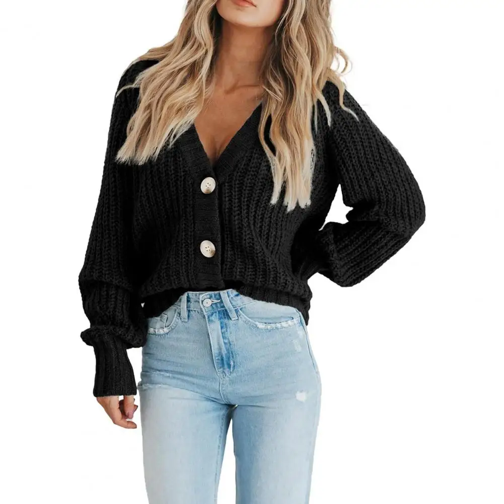 Women Button-up Cardigan Women Loose Fit Cardigan Stylish Women's Chunky Knit Cardigan Fall/winter Open Front Sweater for Modern