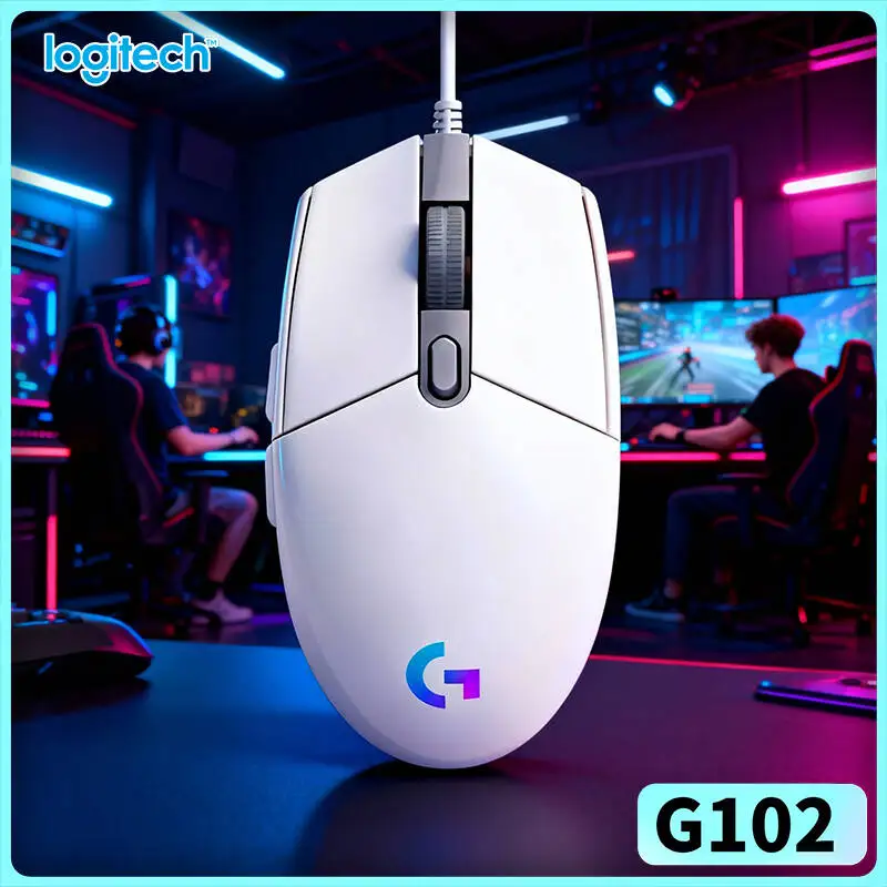 Logitech G102 Gaming Mouse, 8000 DPI HERO Sensor, RGB Lighting, 6 Programmable Buttons, Perfect for RTS and Strategy Games