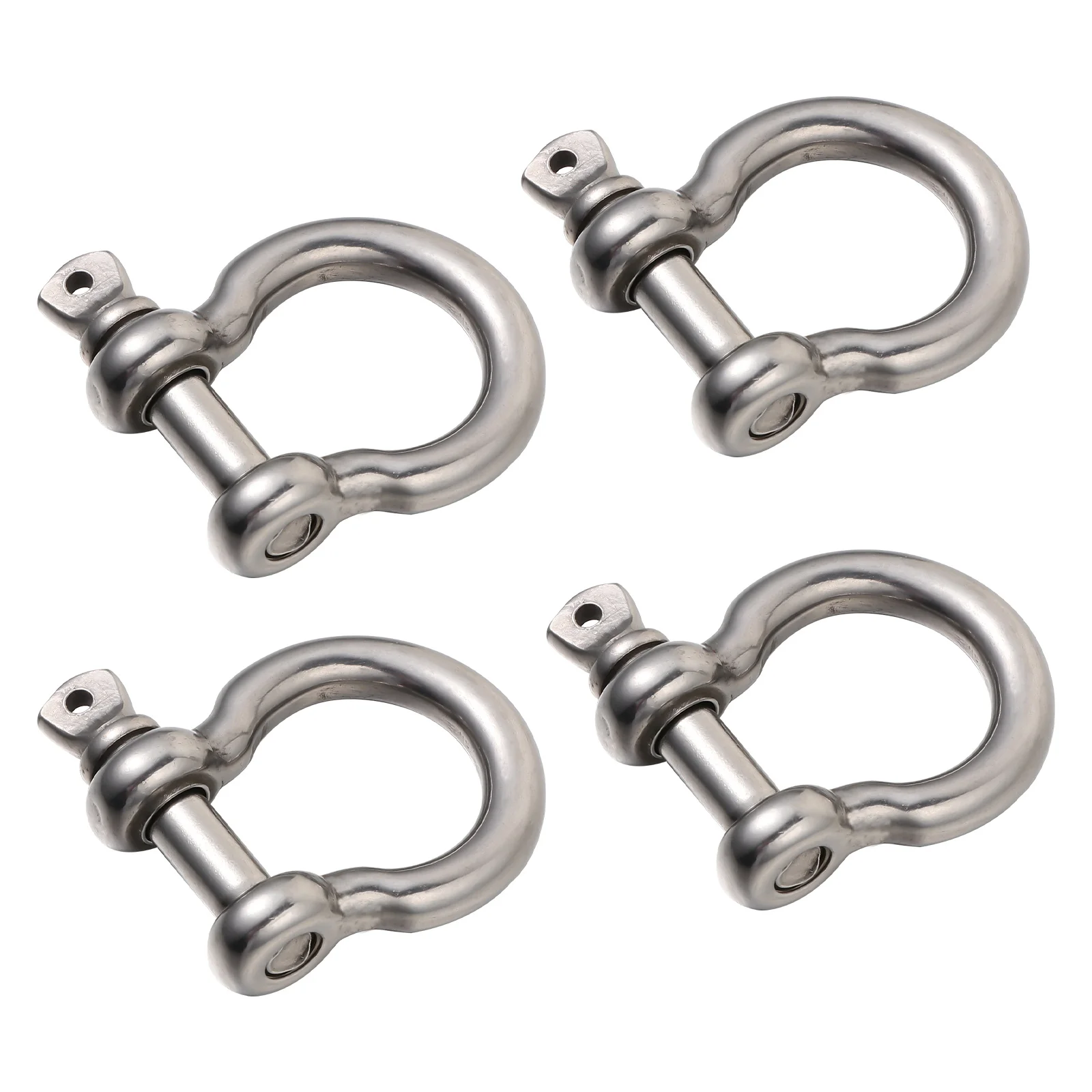 4 Pcs Bow Buckle Stainless Steel Shackle D-Shackle Sturdy Lifting Lock Horseshoe Shaped Shackles Rv Accessories