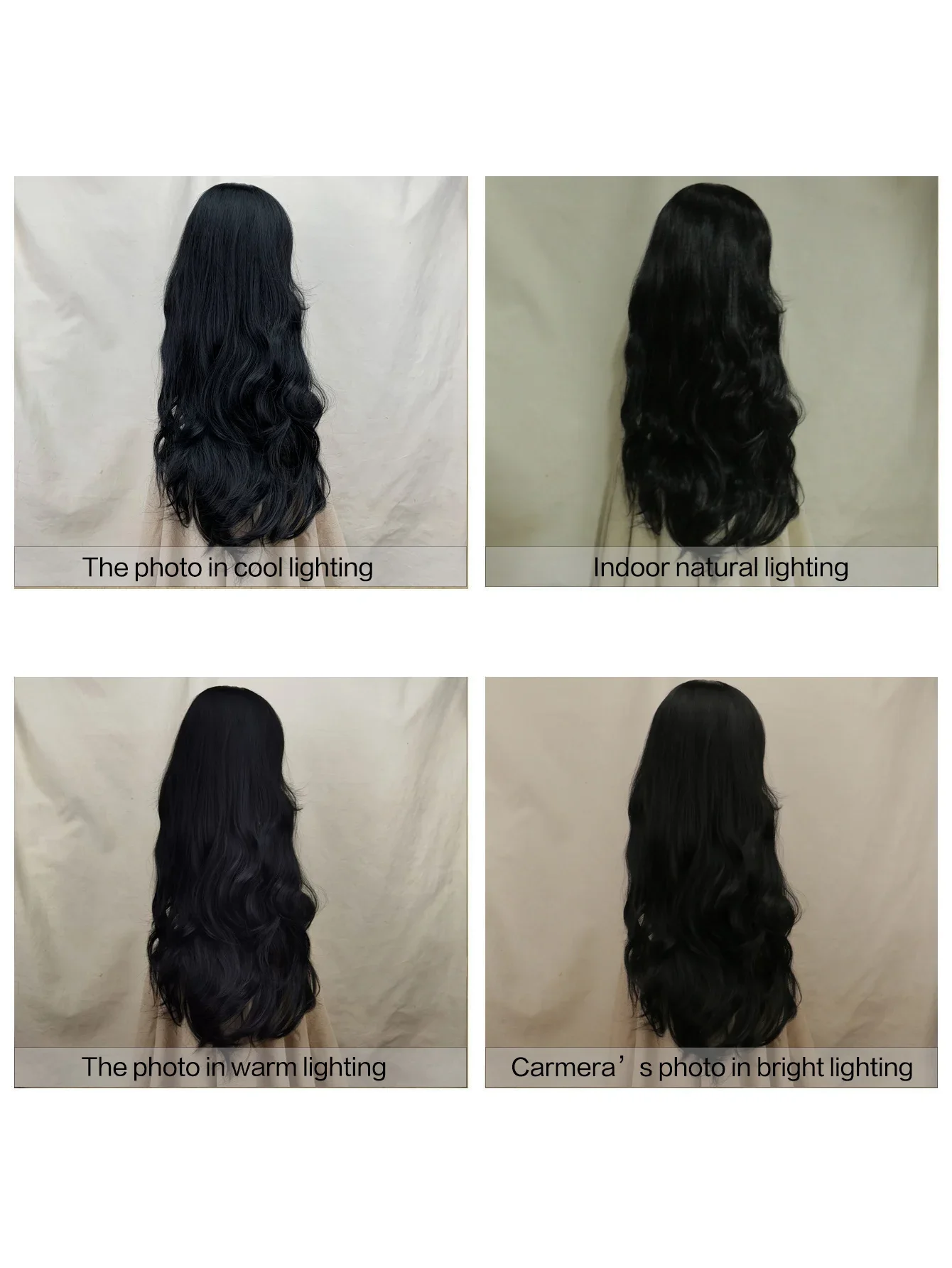 QQXCAIW Women Long Synthetic Hair Wigs Natrual Black Brown Halloween Anime Costume Long Wavy Natrual Heat Resistant Wig Women