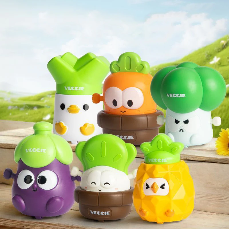 1 pçs diversão crianças imprensa carro de brinquedo do bebê dos desenhos animados multi estilo legumes berinjela repolho cebola glide carro criativo presente aniversário brinquedos