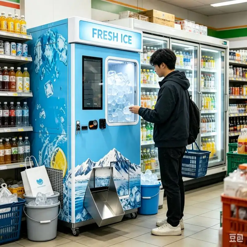 Commercial Smart Ice Cube Vending Machine Customized Self Service Ice Station Automatic Ice Supply Solution For Various Location
