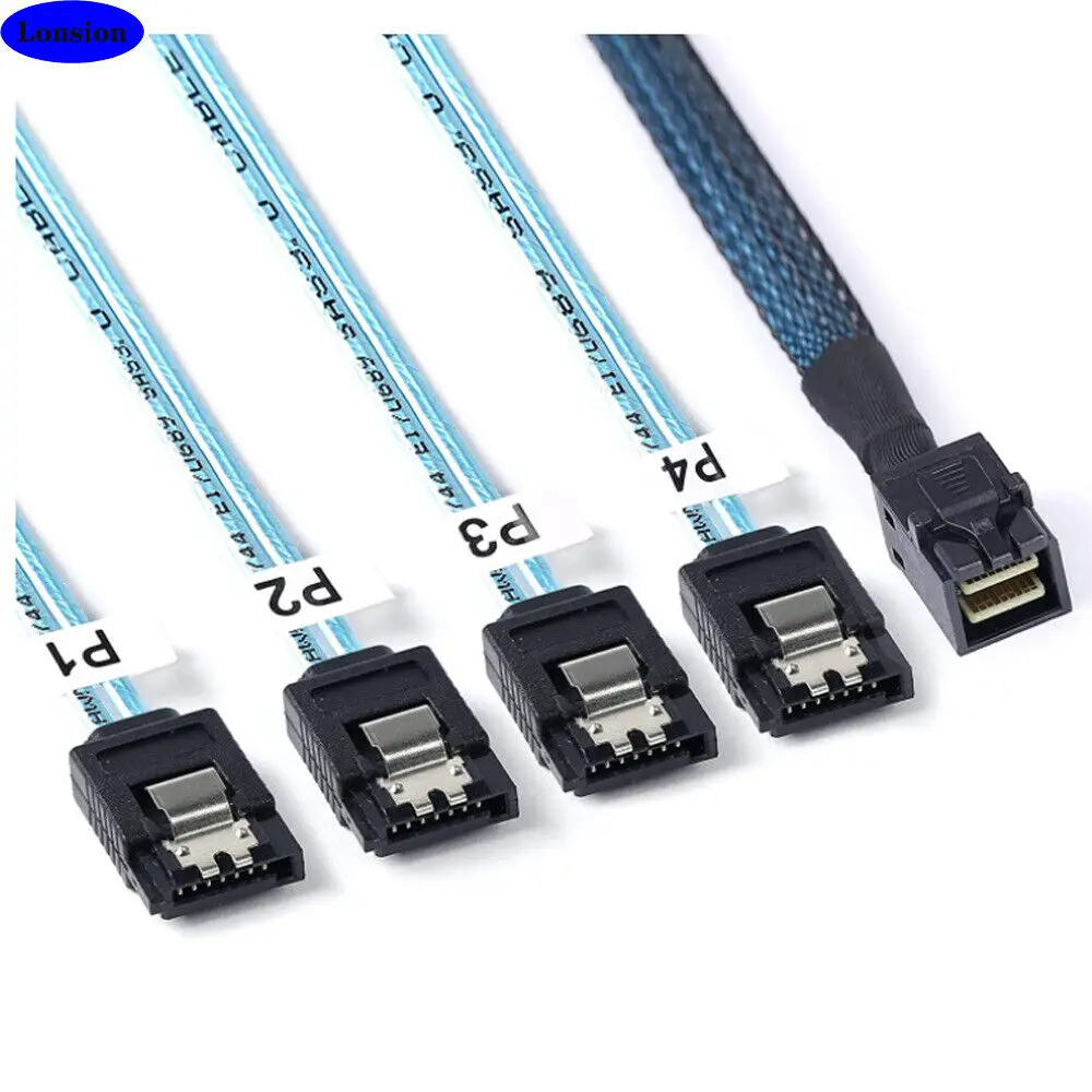 

MINI SAS SFF-8643 to 4 Ports SATA 7P female server high-speed connection Cable