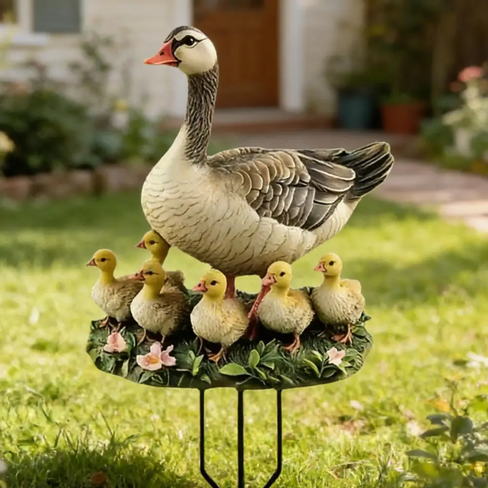 2D DUCK Flat Acrylic Garden Pile Waterproof, Decorative, Garden Floor Plug Hummingbird Garden Stake Metal Bird Ornament