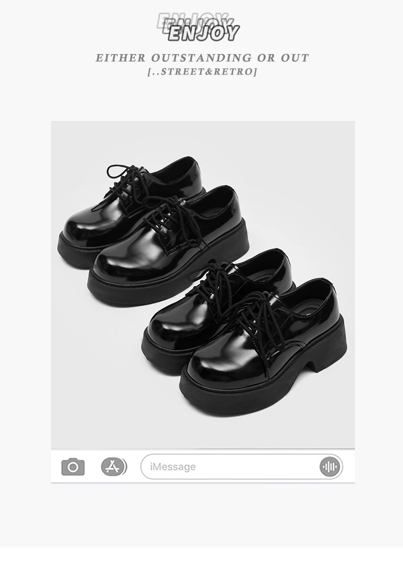 

Новинка 2025, мужская и женская обувь, повседневная обувь, кожаные туфли на толстой подошве с ярким лицом и большой головой для пары