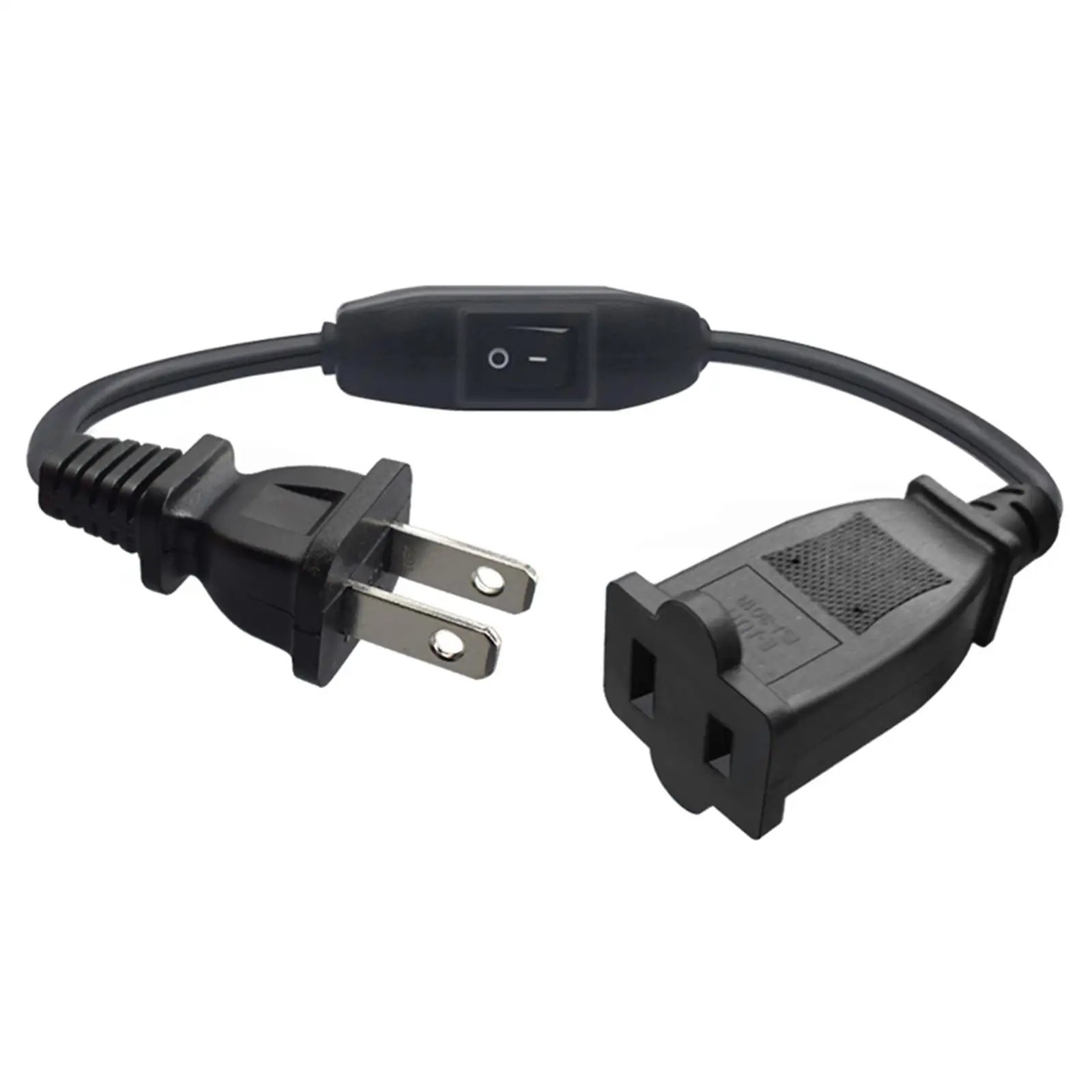 2 Prong Polarized Extension Cord with Switch Short Male/Female Cable for Power Adapters
