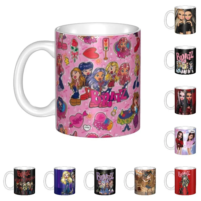 DIY Bratz Rock Angelz Ceramic Mugs Custom Animated Movies For Children Coffee Cup Creative Gift Outdoor Work Camping Beer Mug