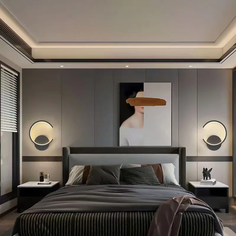 DINDALLED Tempat Lilin Dinding LED Nordic Modern Dalam Warna Hitam/Putih/Emas, Lampu Dinding untuk Koridor Ruang Tamu Kamar Tidur, Perlengkapan Pencahayaan Dalam Ruangan
