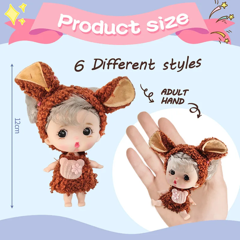 8cm Mini Rebirth Doll Sleeping Doll Handmade BJD Ornaments Simulation Baby Doll Girl Birthday Holiday Gift Newborn Blessing Gift