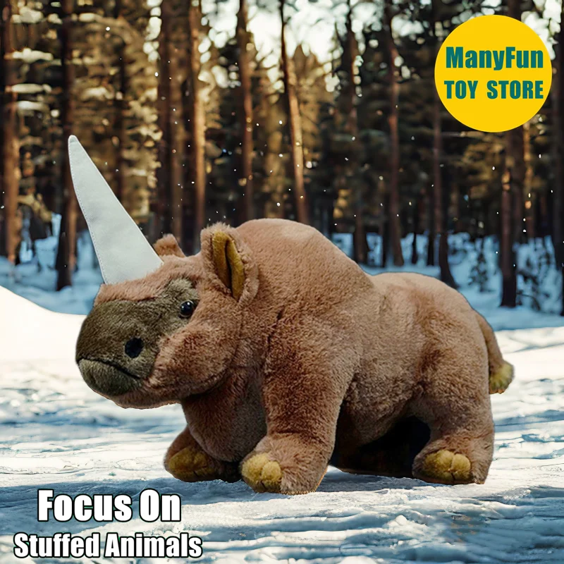 

Плюшевая игрушка Elasmotherium — реалистичный гигантский сибирский единорог, мягкая игрушка, реалистичный степный носорог, кукла-носорог ледяного века