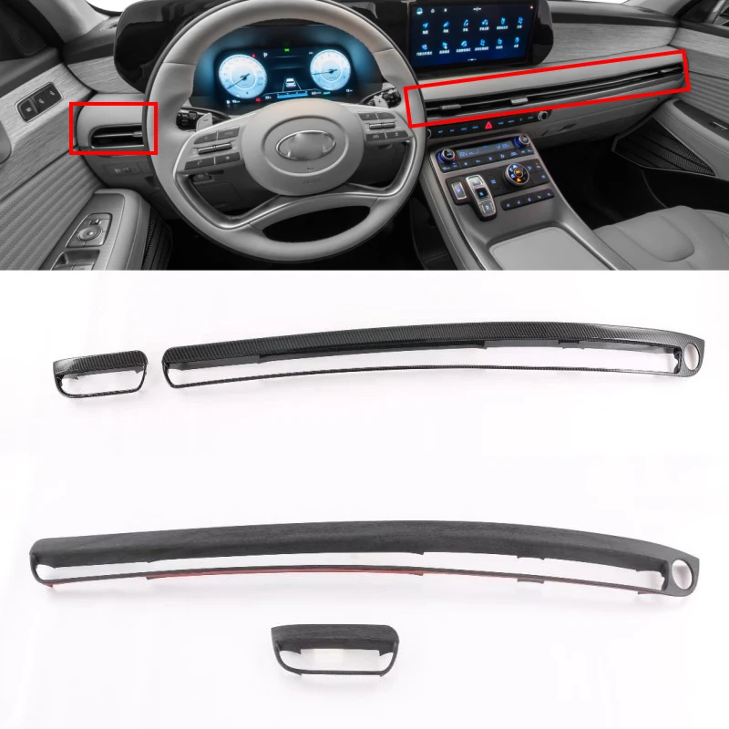 LHD For Hyundai Palisade  2019- 2022 2023 Interior front dashboard  Air Condition Outlet Cover Trim Center Middle AC vent Frame