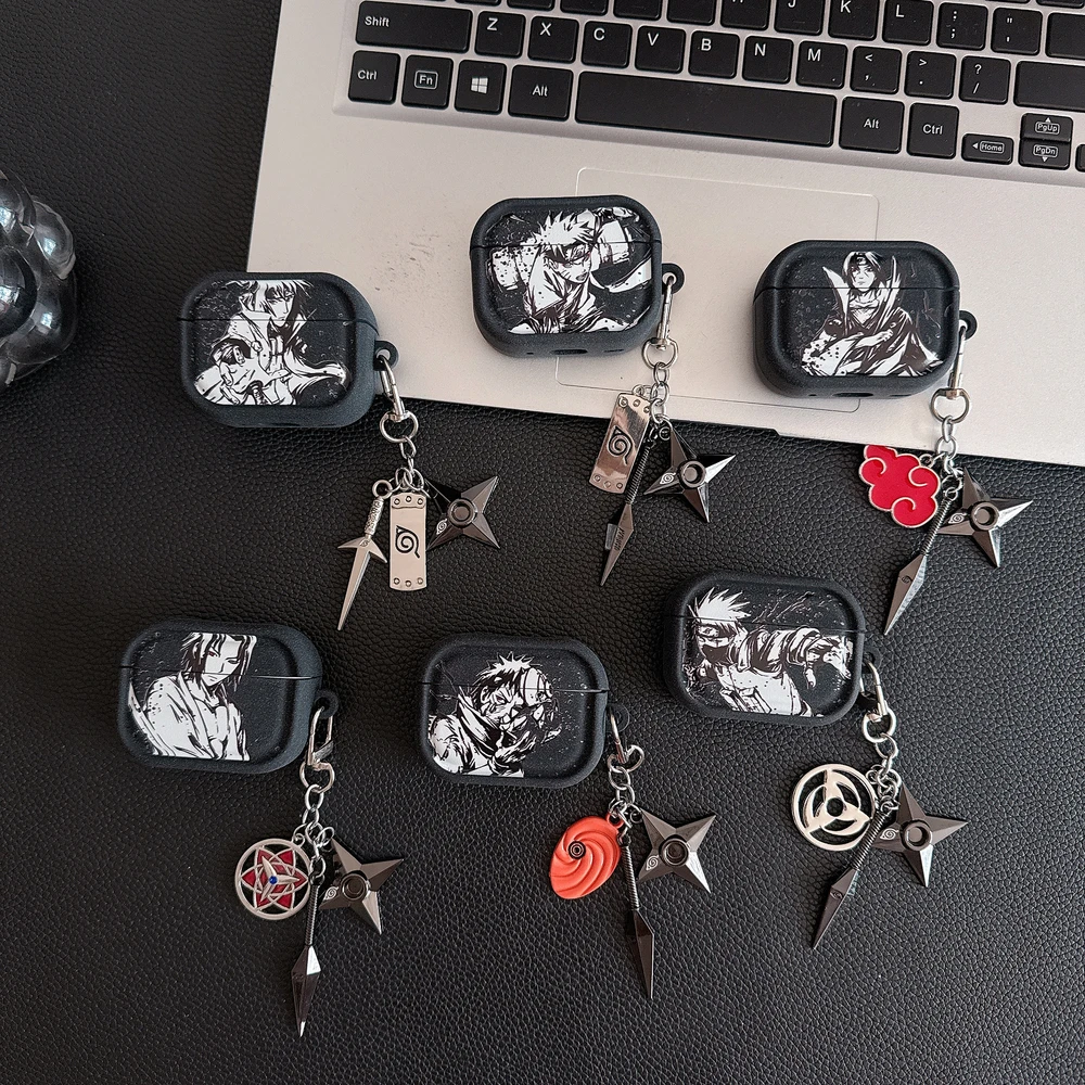 Japan Anime N-NARUTOS Uzumaki  Itachi Earphone Case For Airpods 4 2 3 1 Pro 3 2  Wireless Bluetooth Headset Protective Cover