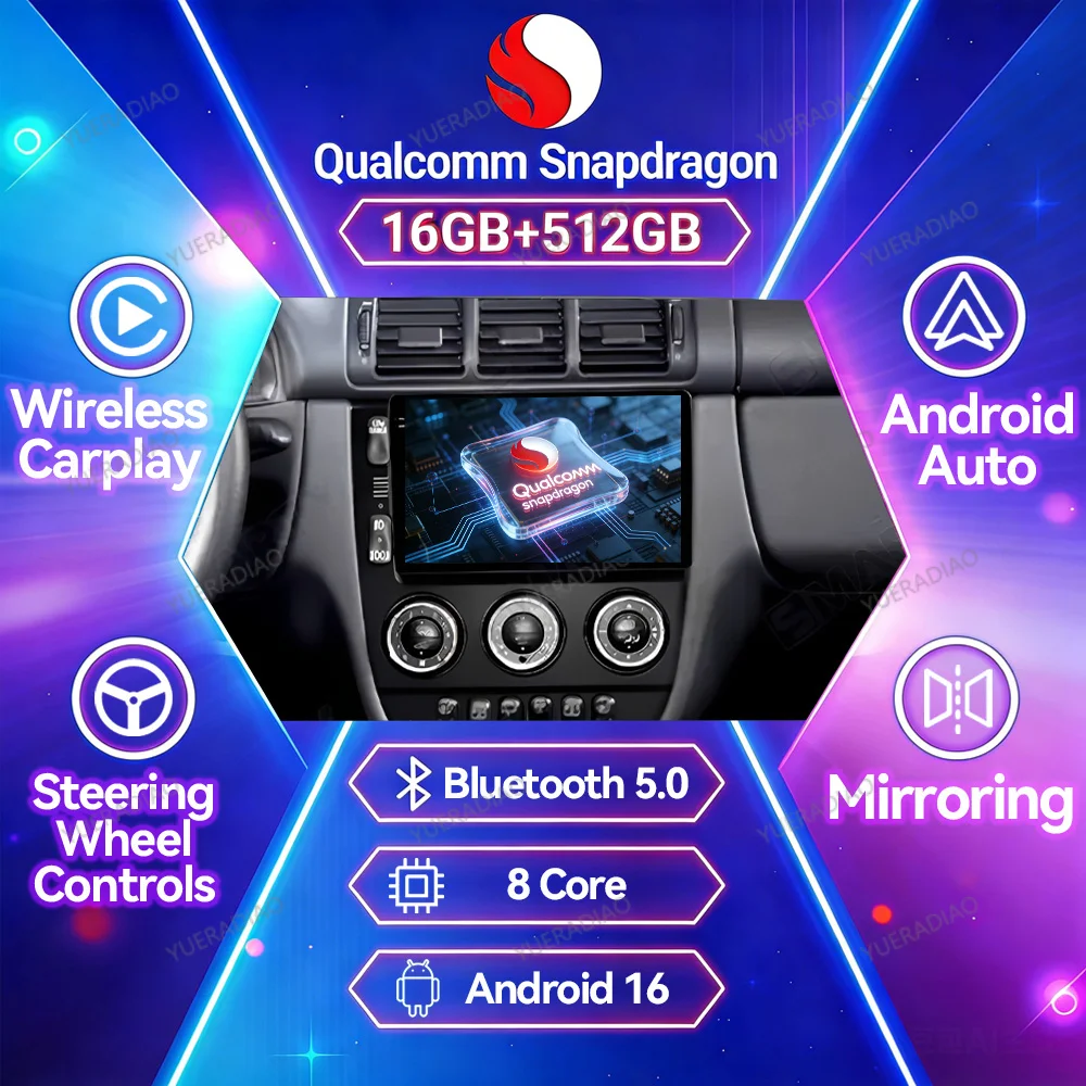 Android 16 Car Radio For Benz M-Class W163 ML320 1997 - 2005 GPS NAVI 2DIN Mirror Link Touch Screen Qualcomm BT Head Unit DVD FM