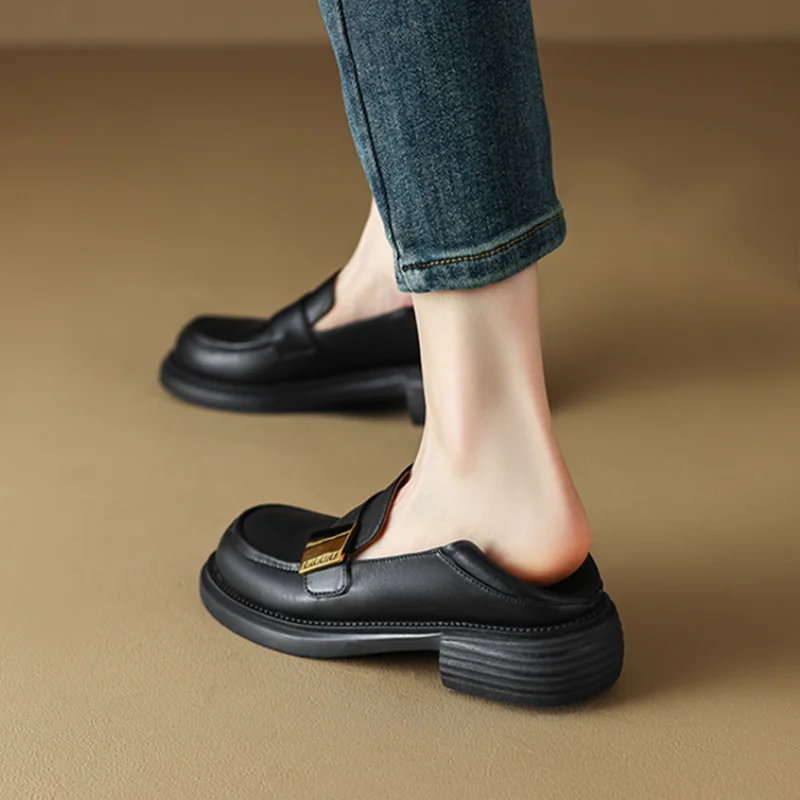 Mocassins en Cuir Microcarence pour Femme, Escarpins Décontractés, Chaussures Oxfords à la Mode, Nouvelle Collection Printemps-Automne