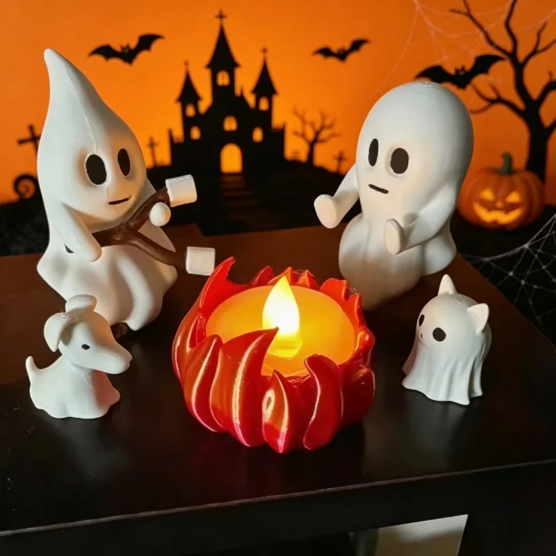 1 Set Halloween Ghost Campfire Decor Spooky Outdoor Party Haunted House Props Scary Backyard Scene Decoration Gift