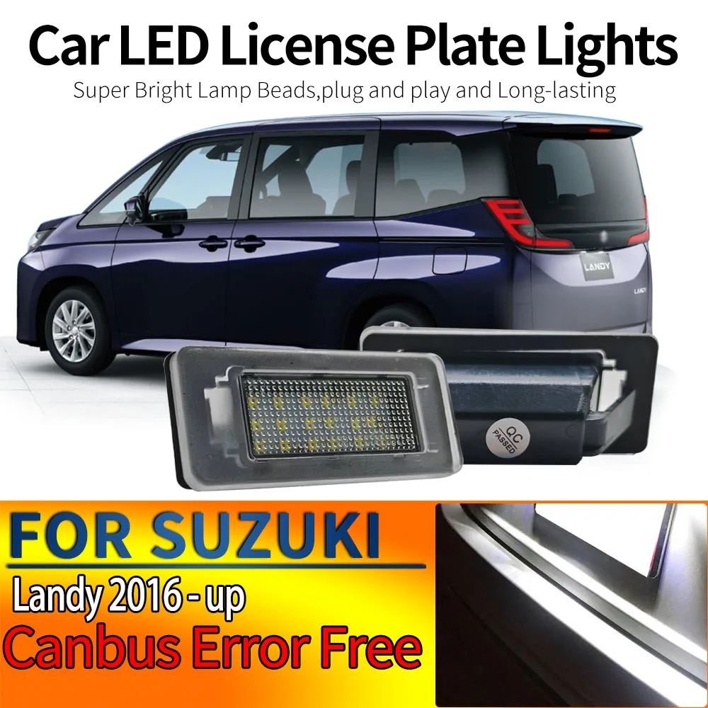 2Pcs Canbus No Error Car LED Number Plate Lamp License Plate Light 12V For Suzuki Landy 2016-up Parts Accessories Plug and Play