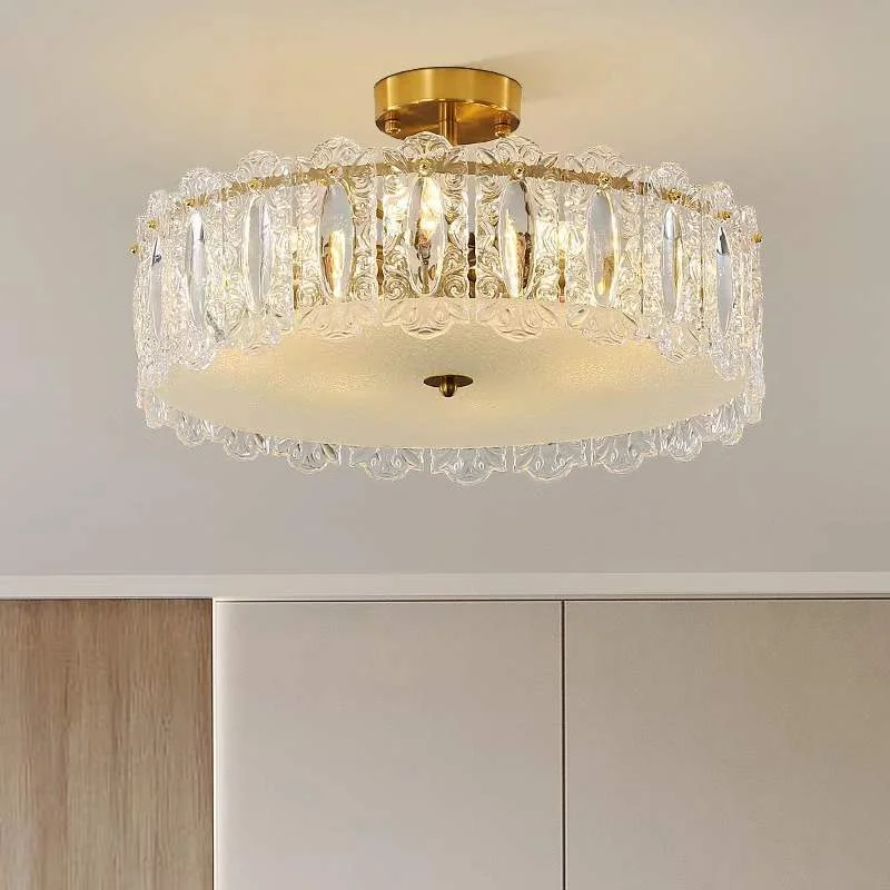 Minimalist Italian court antique glass study circular pendant light glass ceiling light master bedroom light