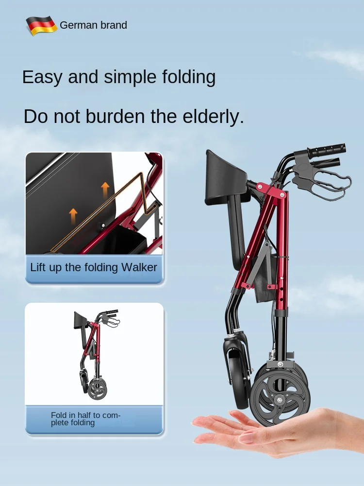 Elderly walking aids, seat 45cm 18inch seat  rehabilitation walking stick walkers