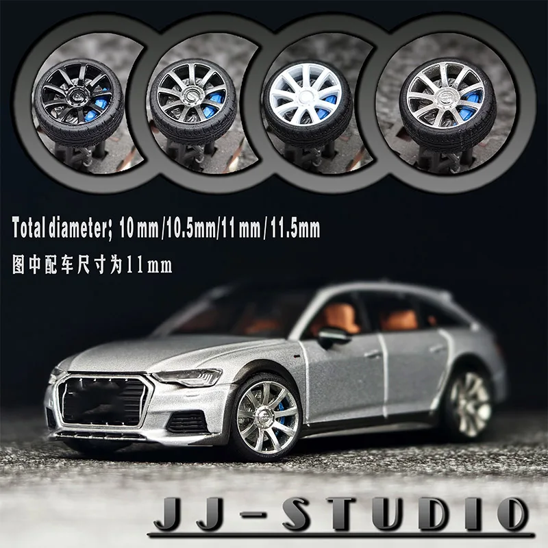 1: 64 Wheel Hub Diameter 10/10.5/11/11.5mm - Plug-in/static Dual-use Car Model Modification Accessories Including Calipers