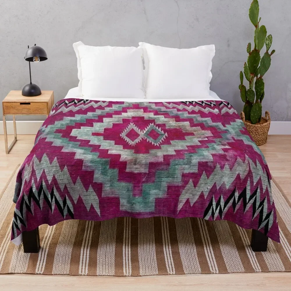 Scan of Original Throws Blanket 1890 Retro Blanket with Navajo Saddle, Soft Flannel Bed Blankets Warm Lightweight Fleece Blanket