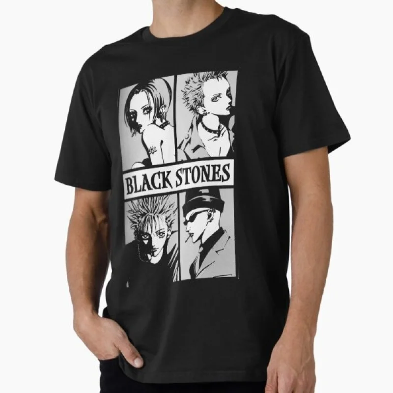 

Nana Osaki 0330 The Black Stones Punk Band Gift T shirt Large size Tops Anime Girl Graphic Print Y2k Clothes Cartoon Tee
