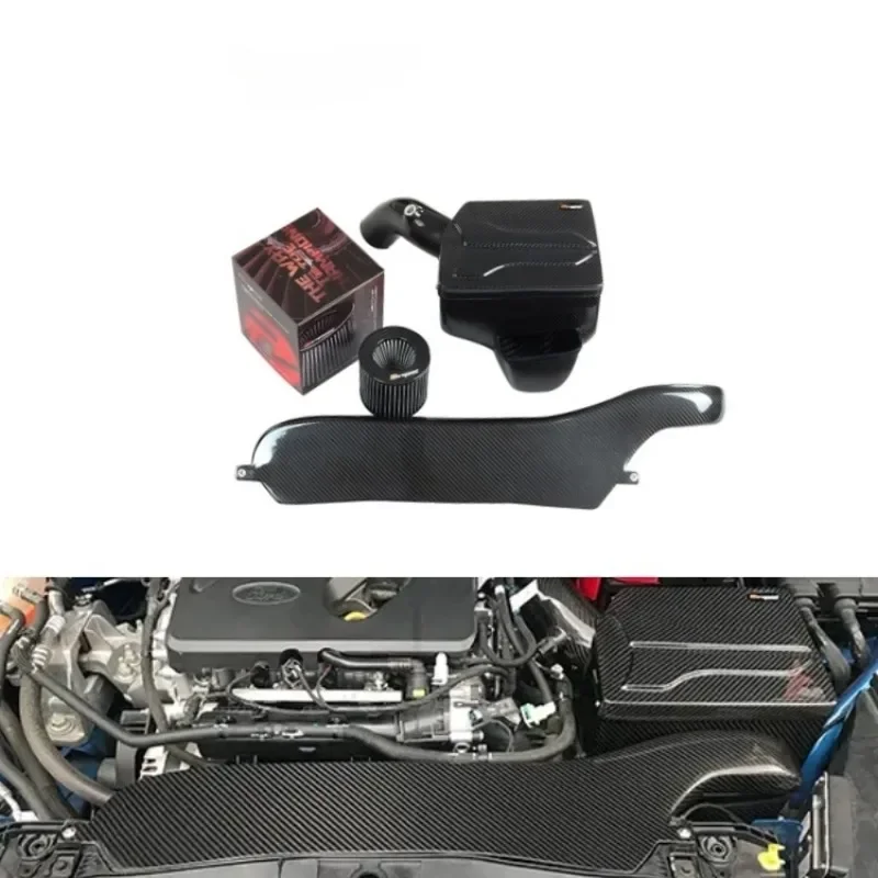 Dry Carbon Fiber 3K Twill Carbon Weave in Glossy Finish Clear Texture Intake System Kits Air Filter for Focus 1.5T