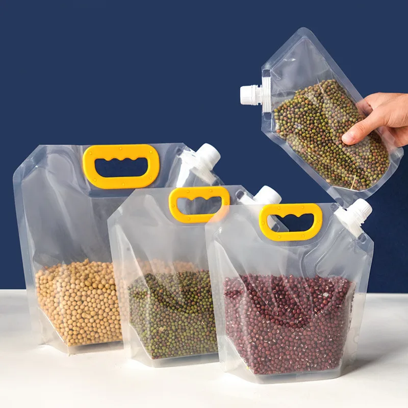 

5Pcs Kitchen Food Storage Bags Cereals Moisture Insect Proof Sealed Portable Grains Rice Bean Container Packaging