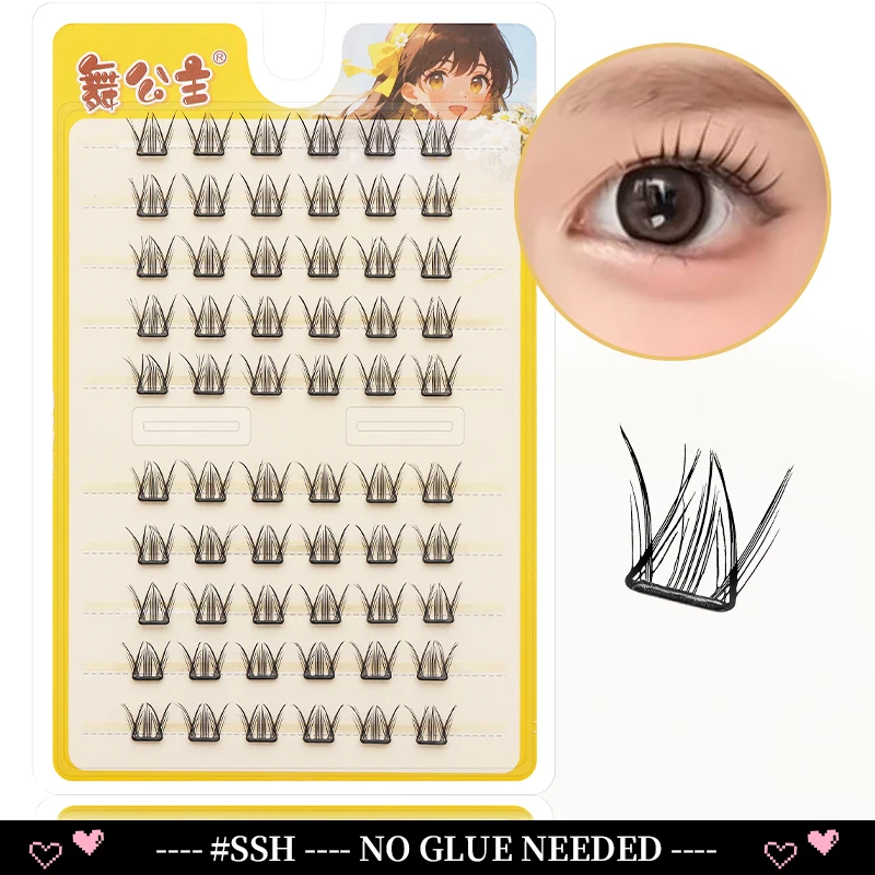 DINGSEN 10 Reihen Selbstklebende Einzelwimpern Ohne Klebstoff DIY Wimpernverlängerung Cluster Handgefertigte Wimpern Natürliche Wimpern – Detail 27