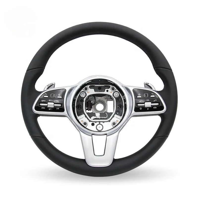 Factory customized black button leather steering wheel For Mercedes Benz C GLC E S CLS AMG zc-801-p2-y