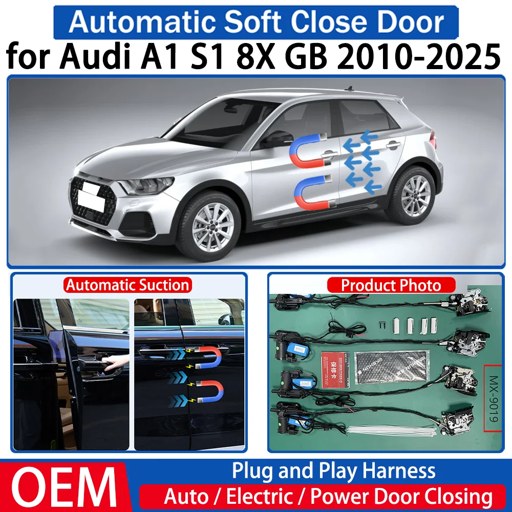 

ZJCGO for Audi A1 S1 8X GB 2010-2025 Car OEM Automatic Soft Close Door Electric Suction Kit Auto Power Closing System Plug＆play