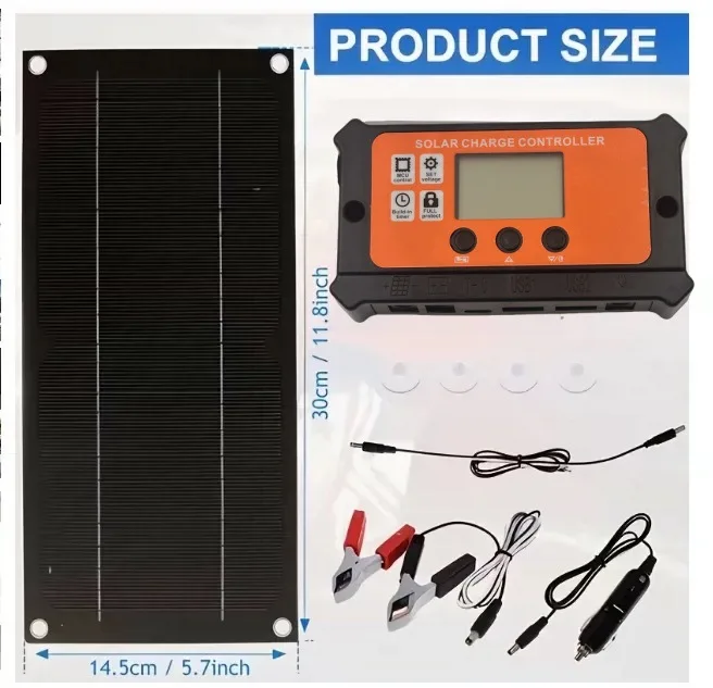 6W/60W/600W Solar Panel portable solar panel kit Monocrystalline Silicon 100A Charge Controller Car Ship Charging Tools view 2