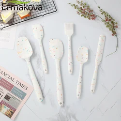 ERMAKOVA Food Grade Silicone Non-Stick Butter Cooking Spatula Set Cookie Pastry Scraper Brush Cake Baking Mixing Tool