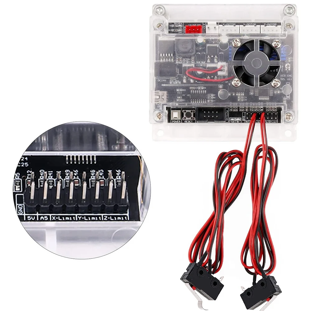 3018 Max Engraving Machine 2 Pin Limit switch and Emergency Stop Switch for CNC Wood Router Engraveing Machine Milling Machine