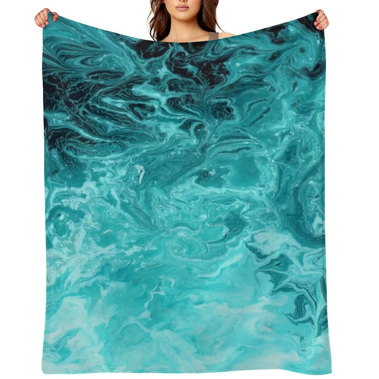 

Wave Turquoise Throw Blanket halloween Nap Giant Sofa warm winter Blankets